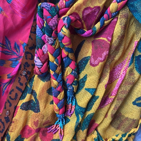 NEW FARM RIO Mixed Prints Button Down Maxi Dress In Mix Print Large - Picture 13 of 16